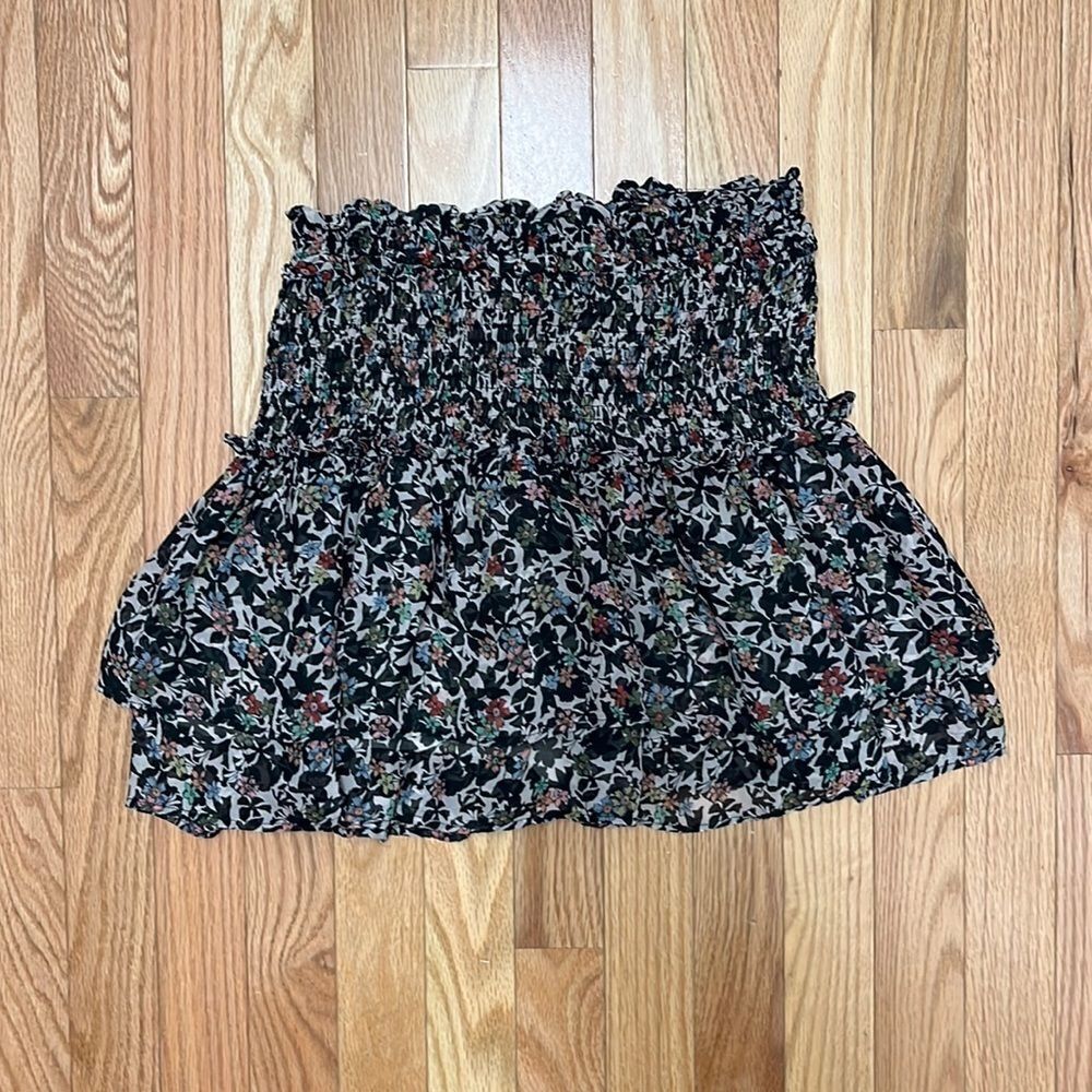 Zara Tiered Stretchy‎ Floral Mini Skirt